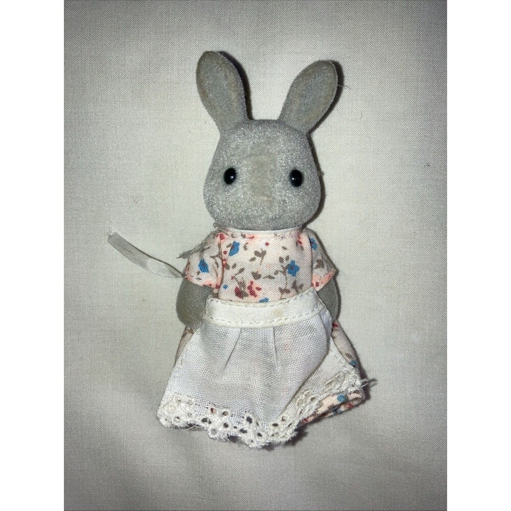Vintage Sylvanian Families Calico Critters Babblebrook Bunny Rabbits Gray